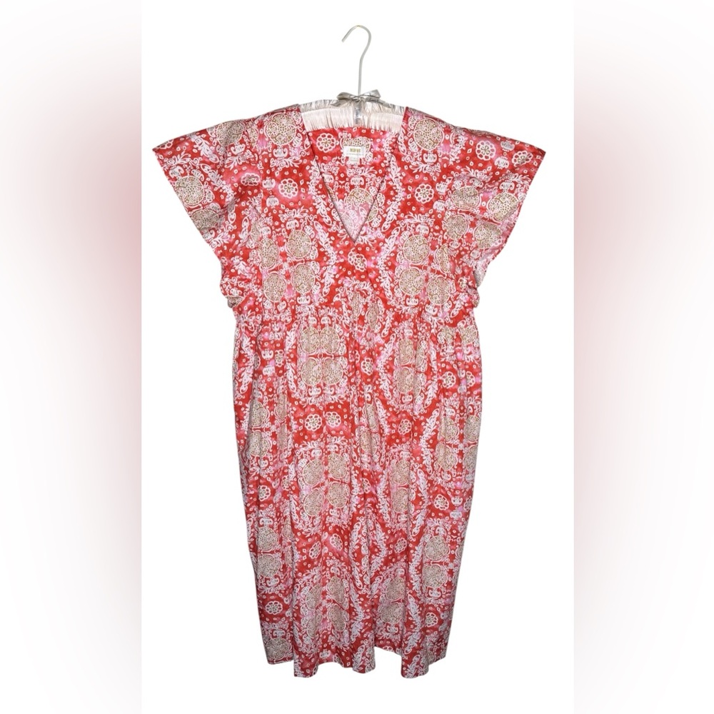 Anthropologie Maeve Printed Flutter-Sleeve Babydoll Dress Plus Size 3X - Picture 2 of 8